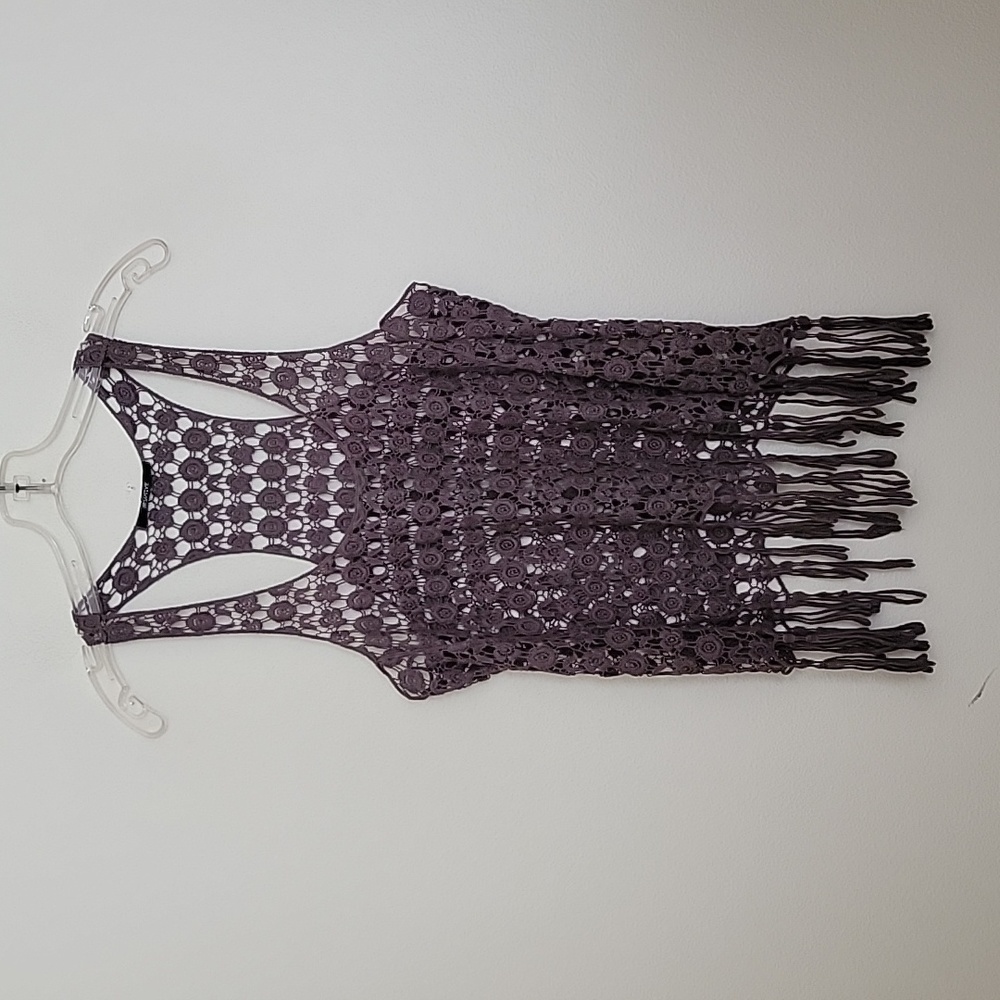 Delusion Taupe Brown Crocheted Tank Top M